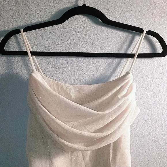 Cristina U.S.A Sparkly Gold Ruched Dress Womens Size Small/Party Dress - Picture 7 of 9